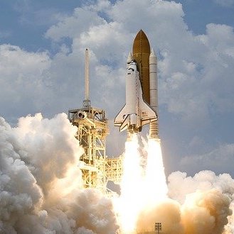 Space shuttle launching